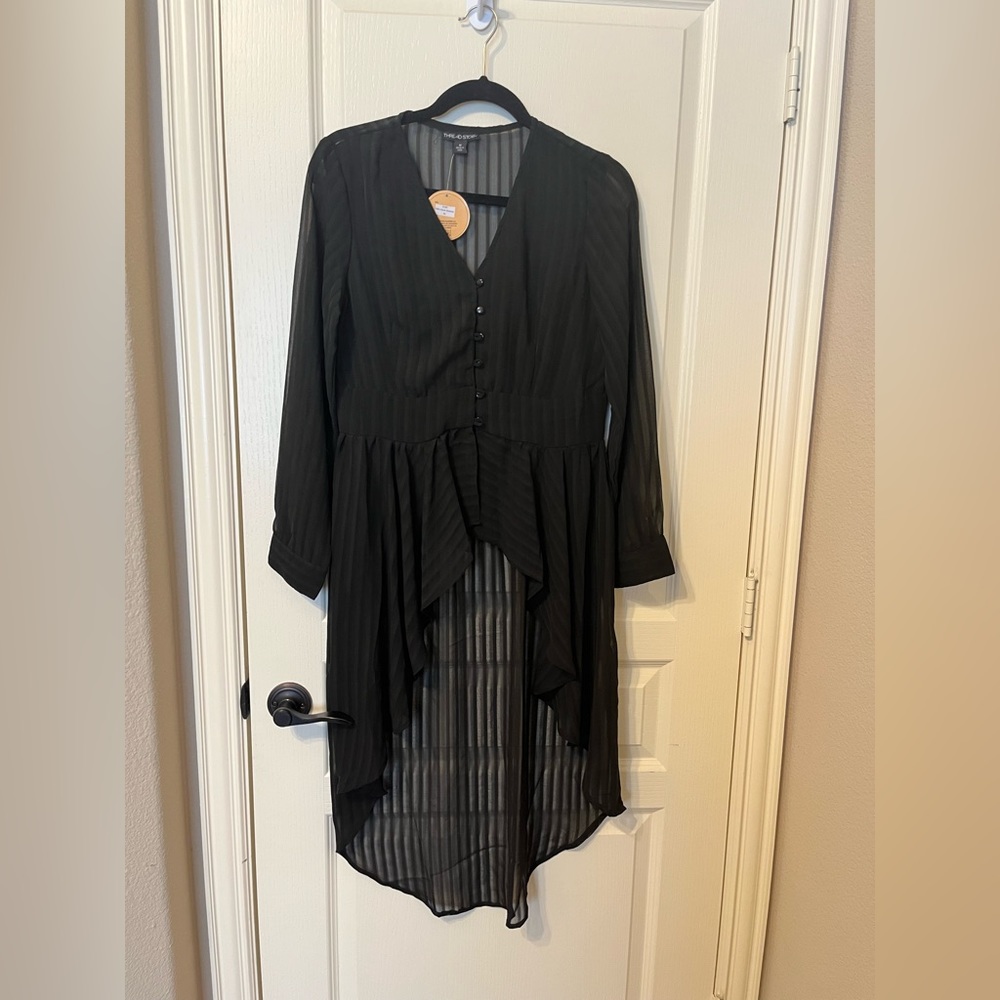 Sheer High/Low Blouse